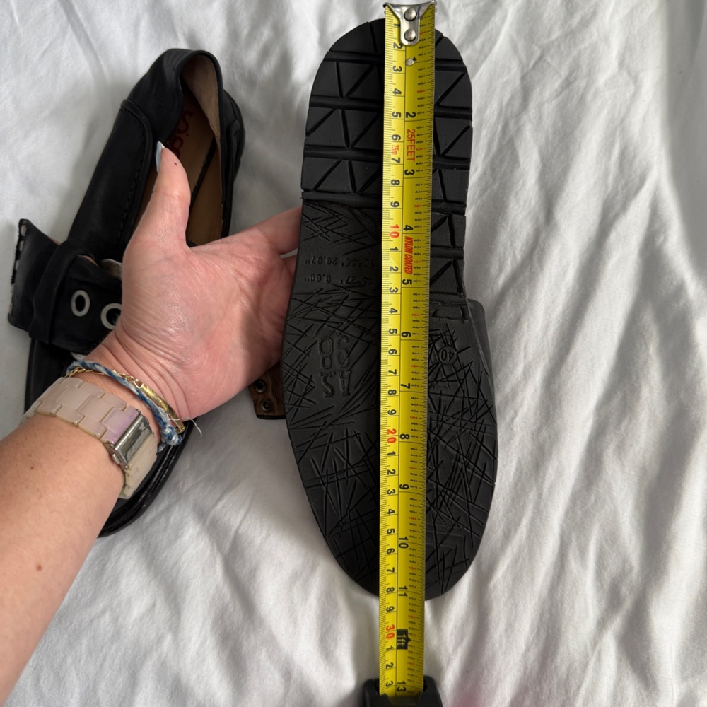A.S. 98 Thaine Loafers Size 40 US 9-9.5 Black Leather Buckle Statement - Picture 8 of 8